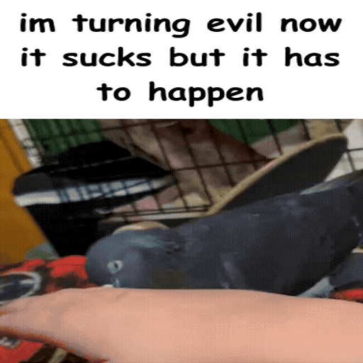 I'm turning evil now it sucks but it has to happen